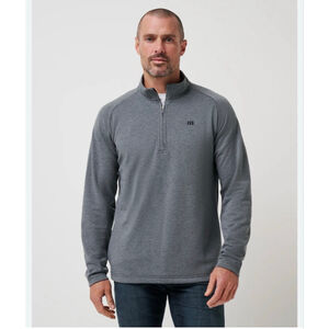 Men's TravisMathew Gray Upgraded Quarter Zip Sweater L